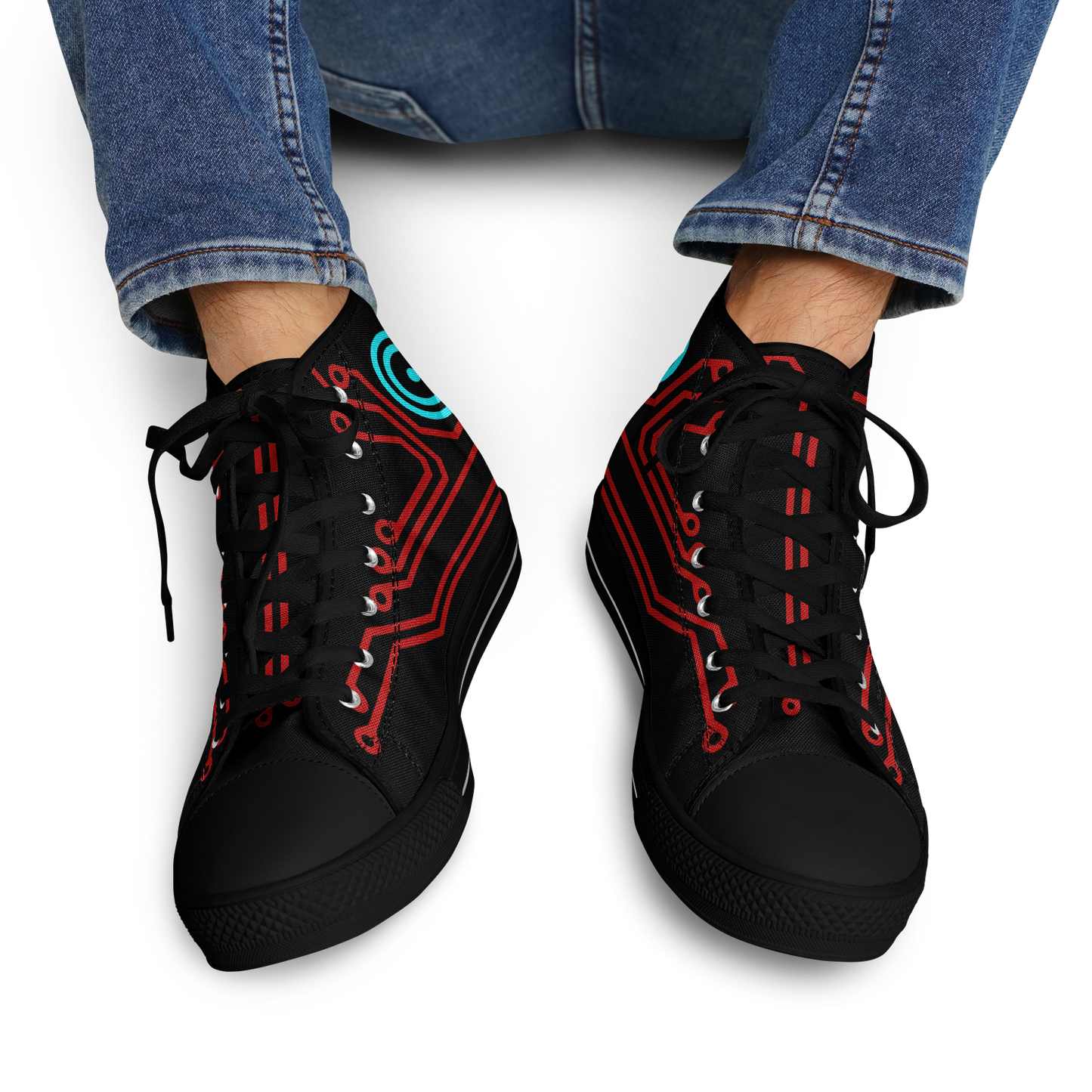 Anubitron Red Circuit High Top Sneaks