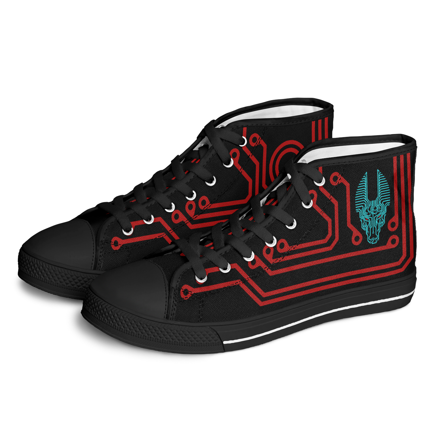 Anubitron Red Circuit High Top Sneaks