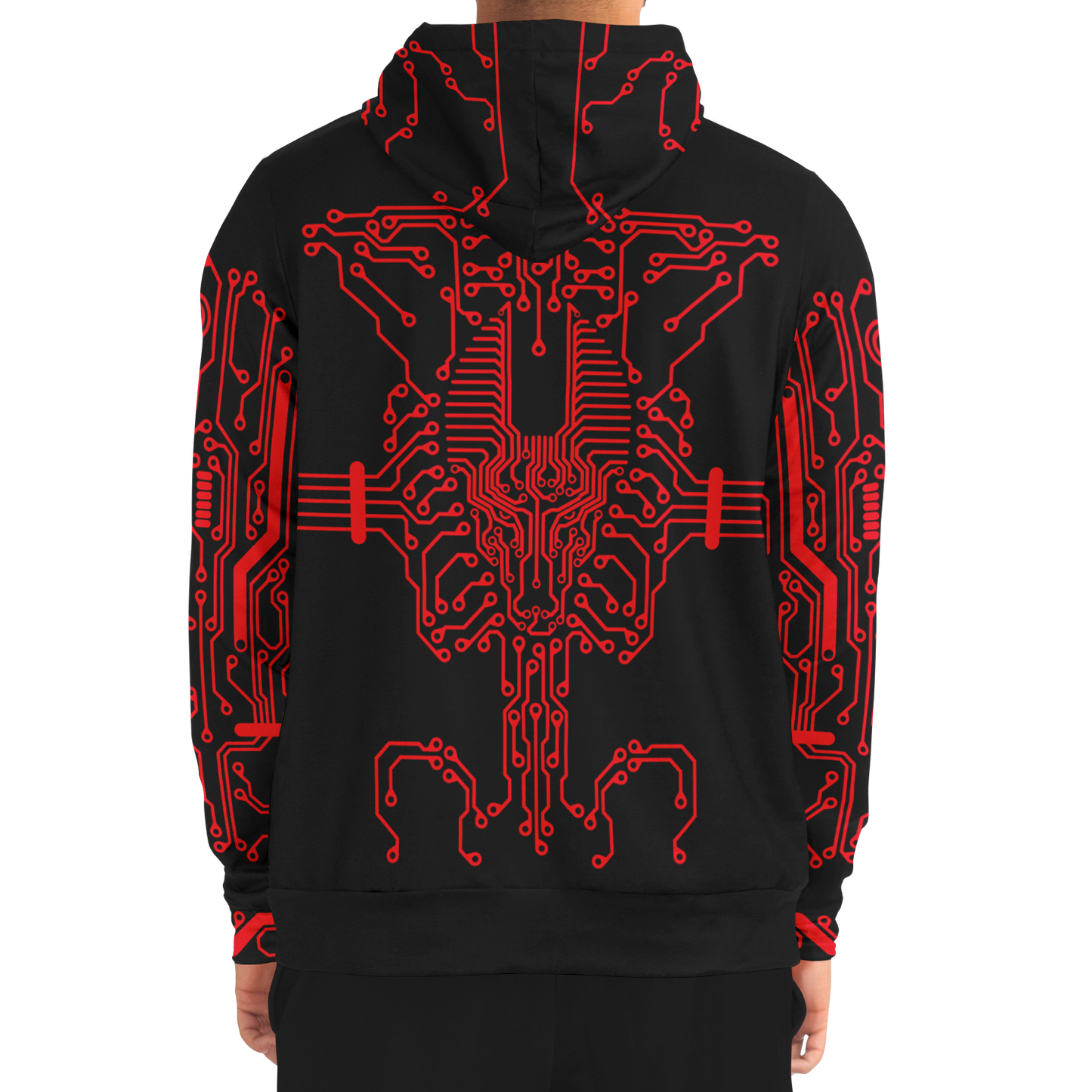 Anubitron Red Circuit Zip Hoodie