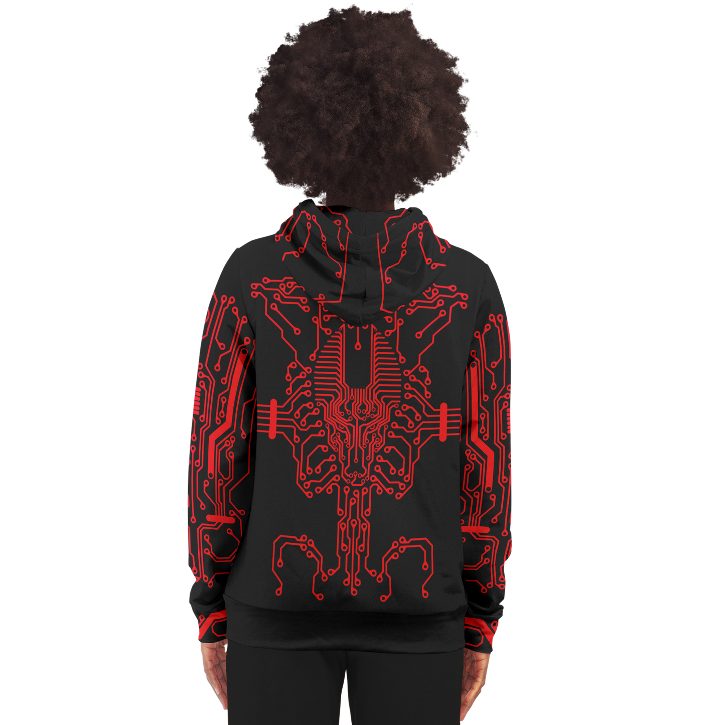 Anubitron Red Circuit Zip Hoodie