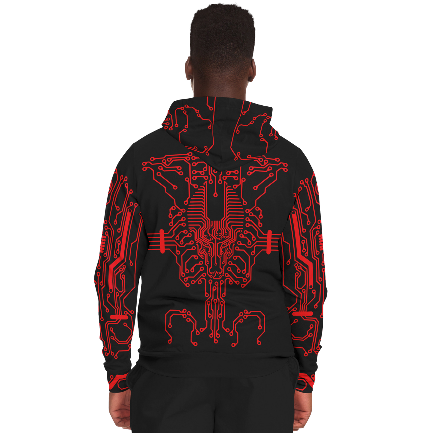 Anubitron Red Circuit Zip Hoodie