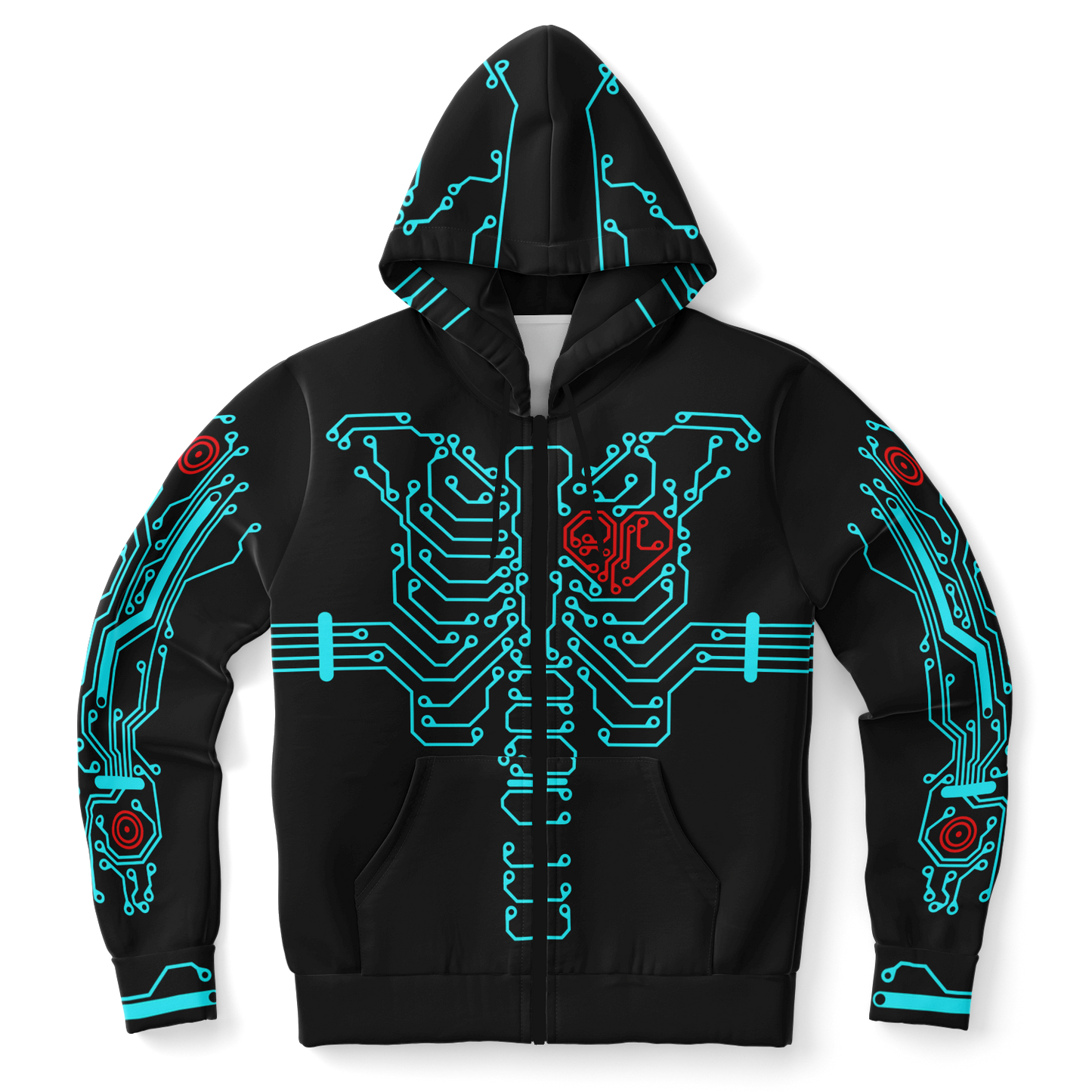 Anubitron Blue Circuit Zip Hoodie