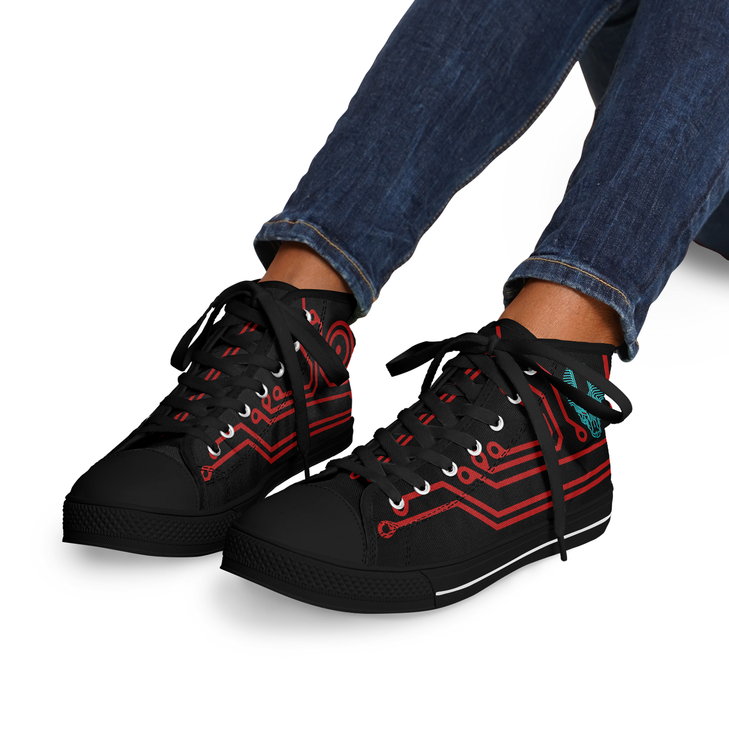 Anubitron Red Circuit High Top Sneaks