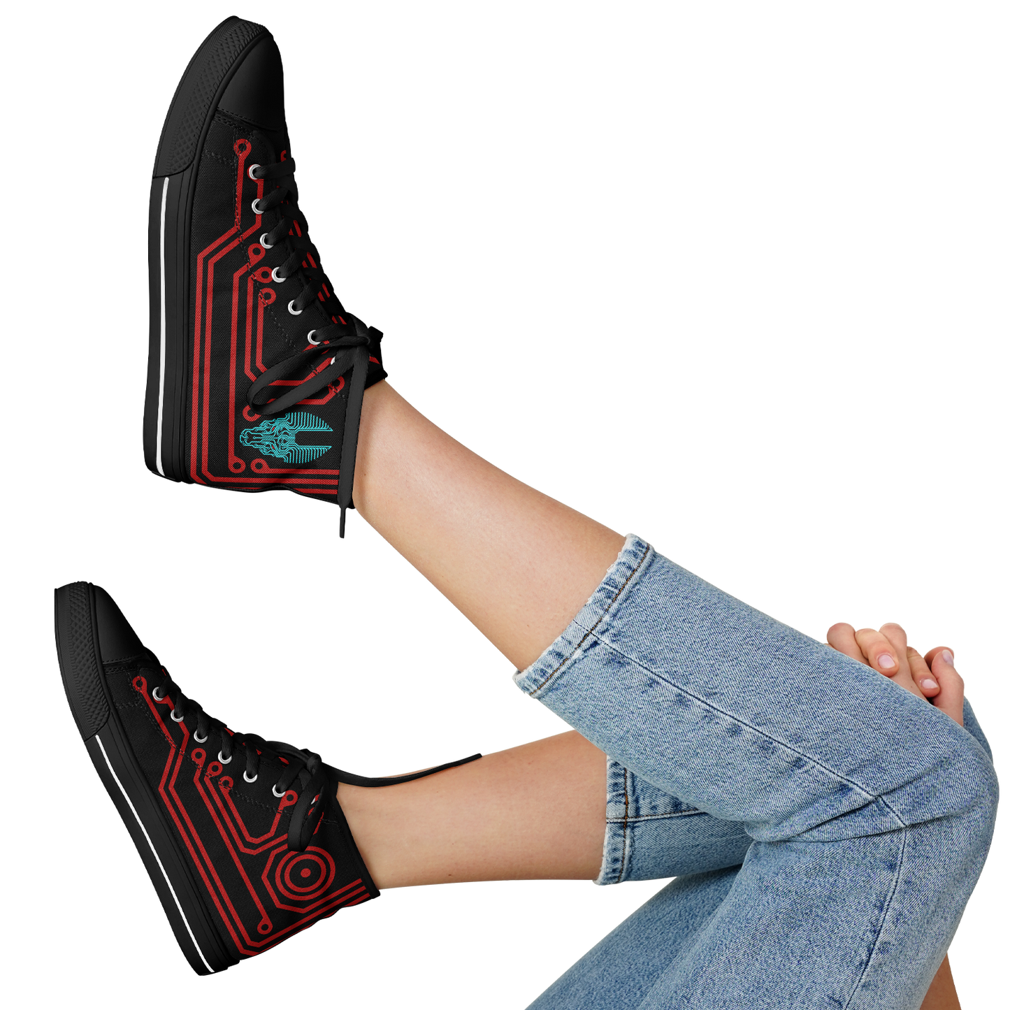 Anubitron Red Circuit High Top Sneaks