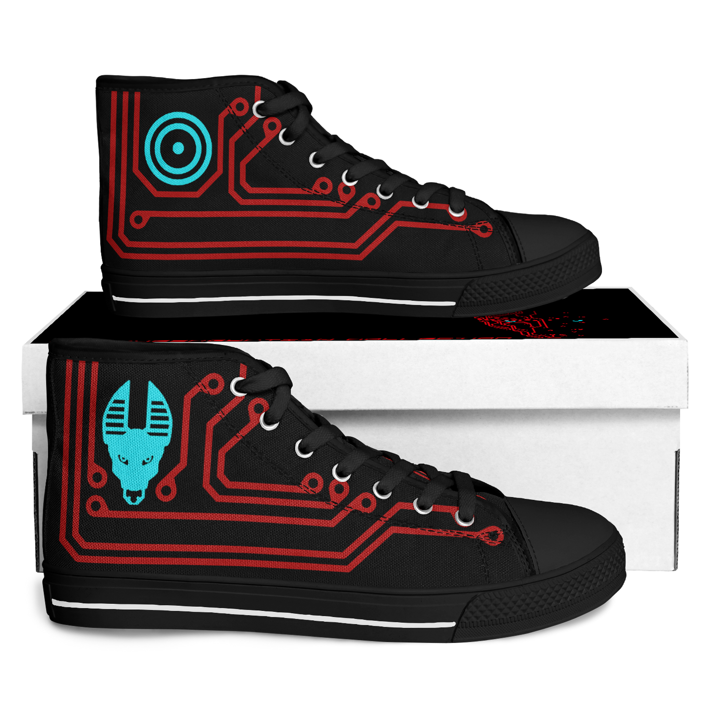 Anubitron Red Circuit High Top Sneaks