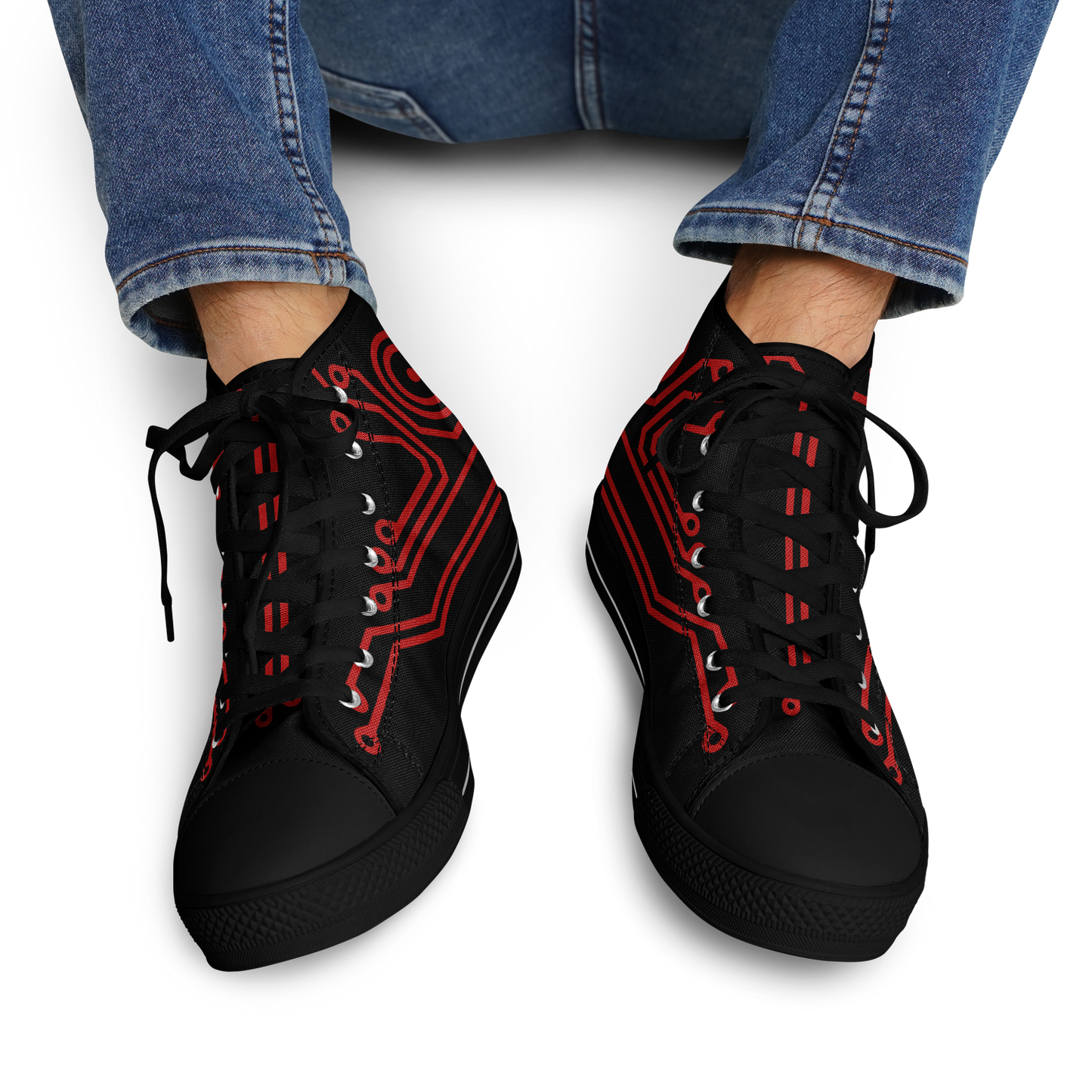 Anubitron Red Circuit High Top Sneaks