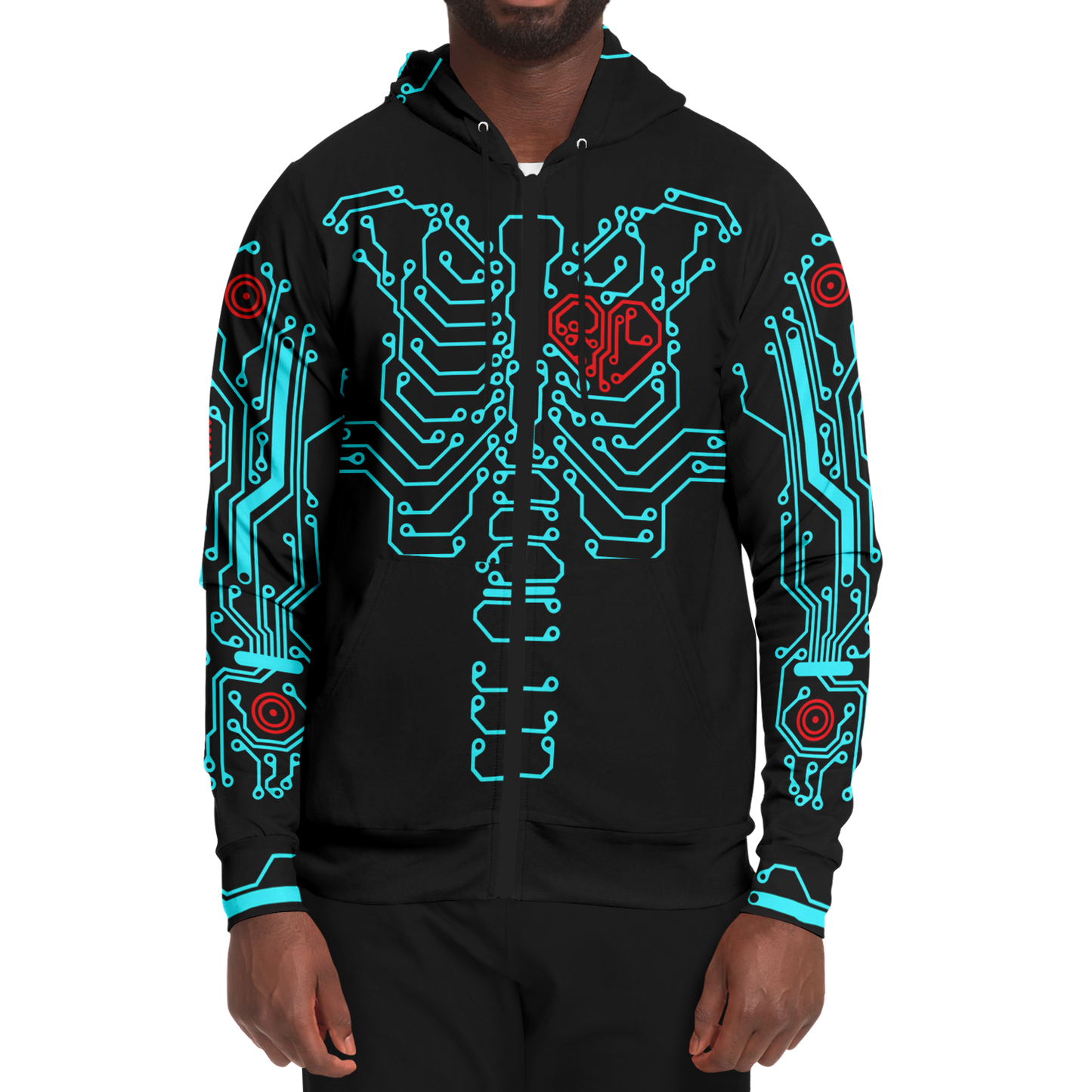 Anubitron Blue Circuit Zip Hoodie