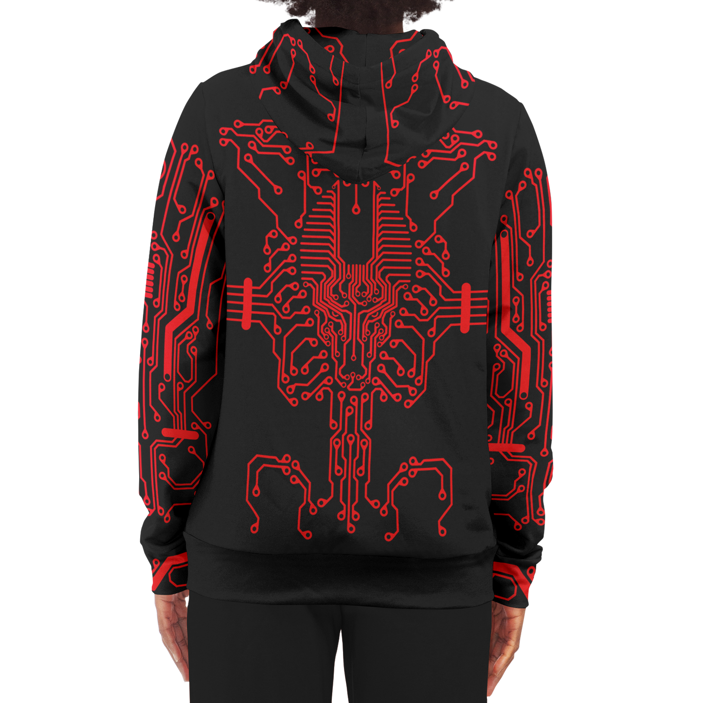 Anubitron Red Circuit Zip Hoodie