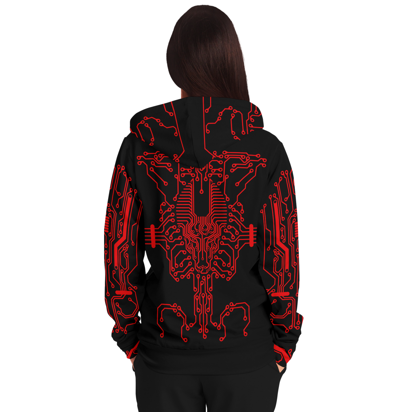 Anubitron Red Circuit Zip Hoodie