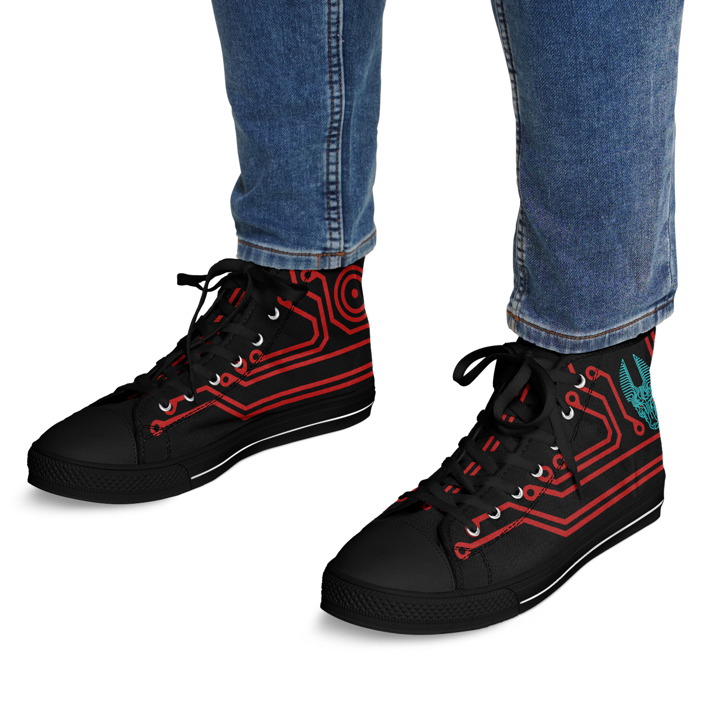 Anubitron Red Circuit High Top Sneaks