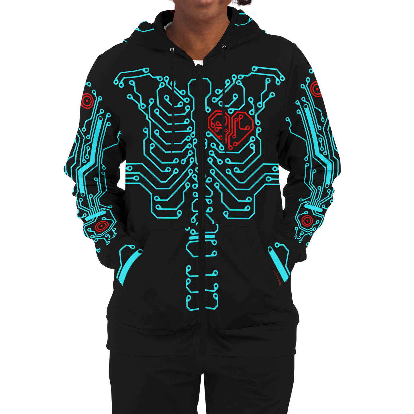 Anubitron Blue Circuit Zip Hoodie