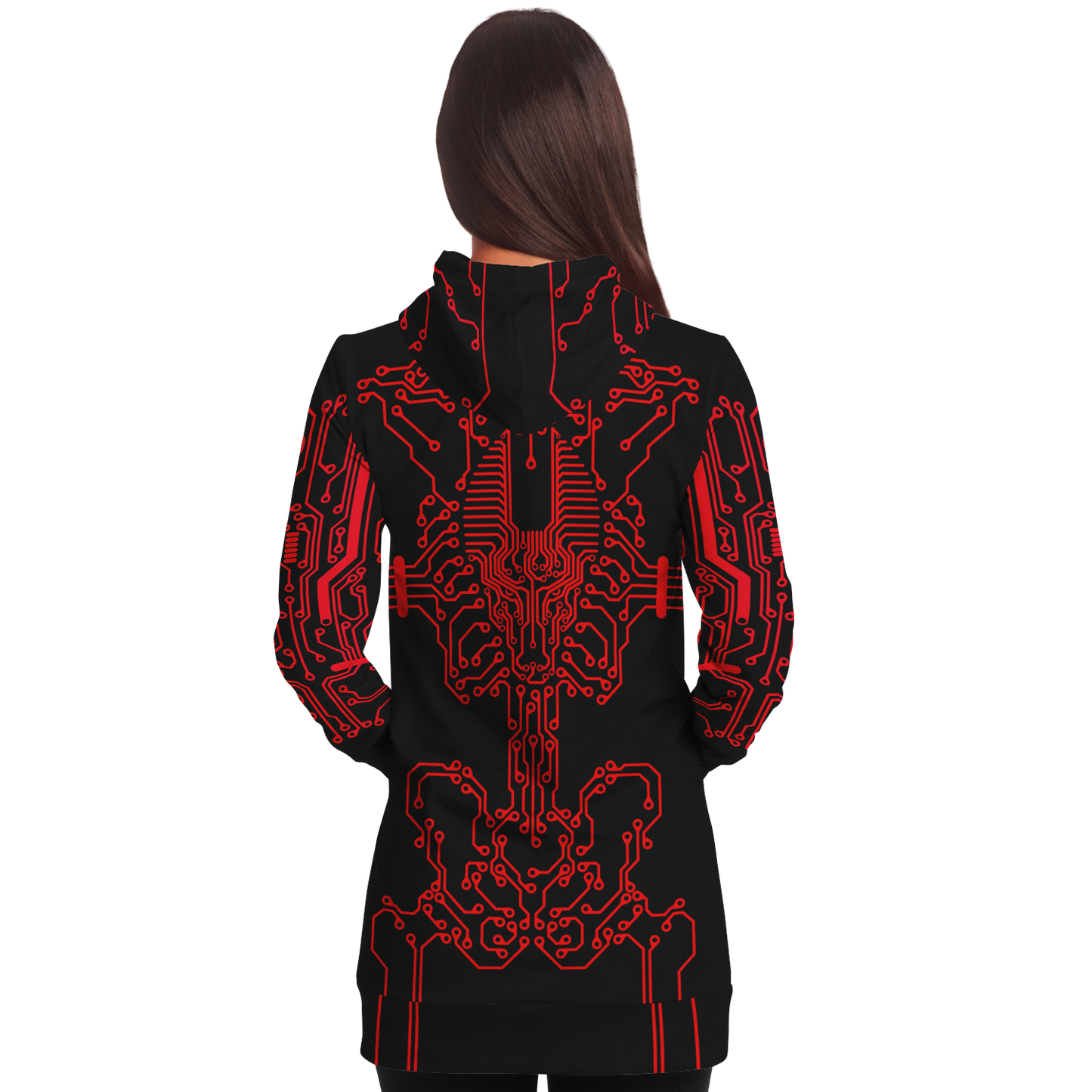 Anubitron Red Circuit Hoodie Dress