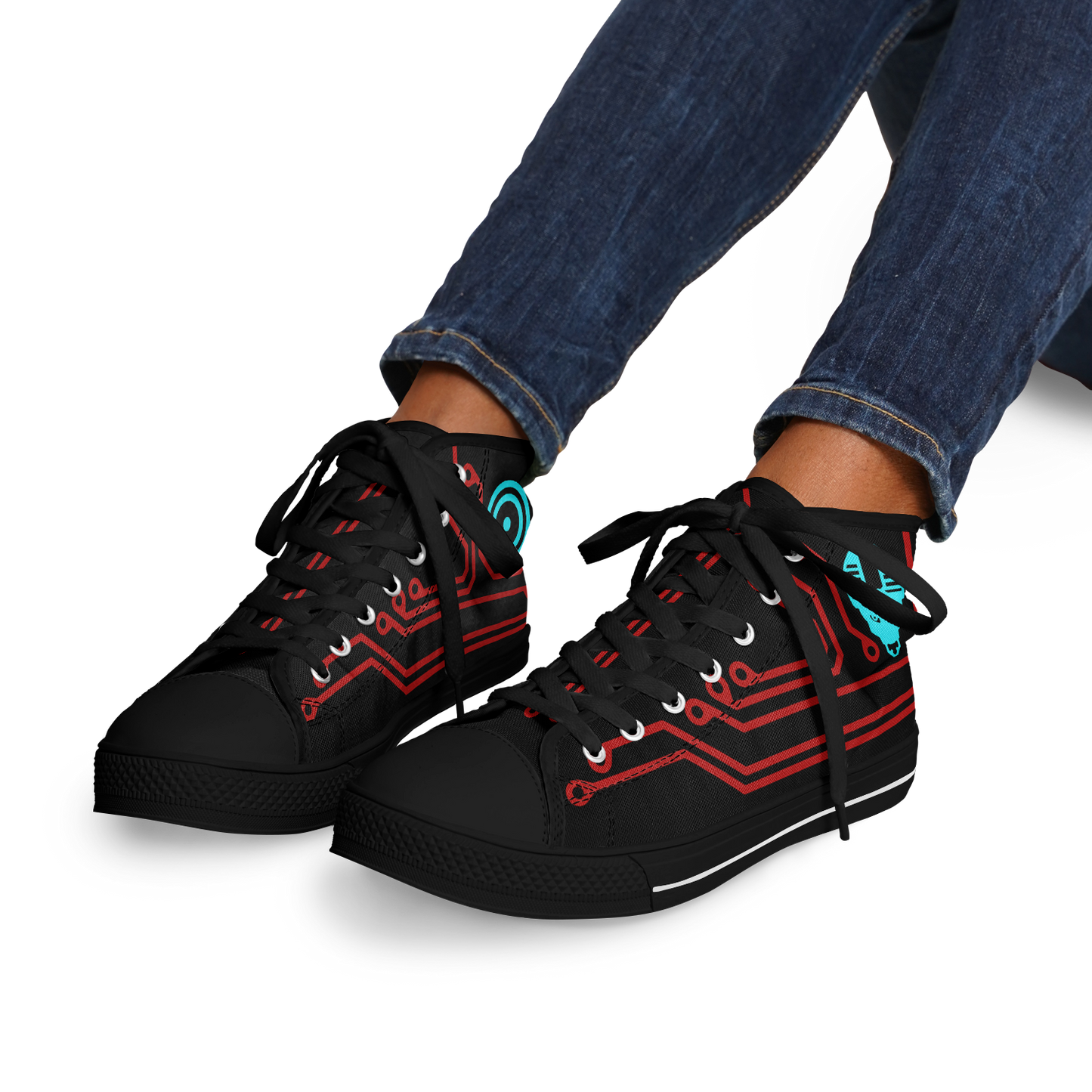 Anubitron Red Circuit High Top Sneaks