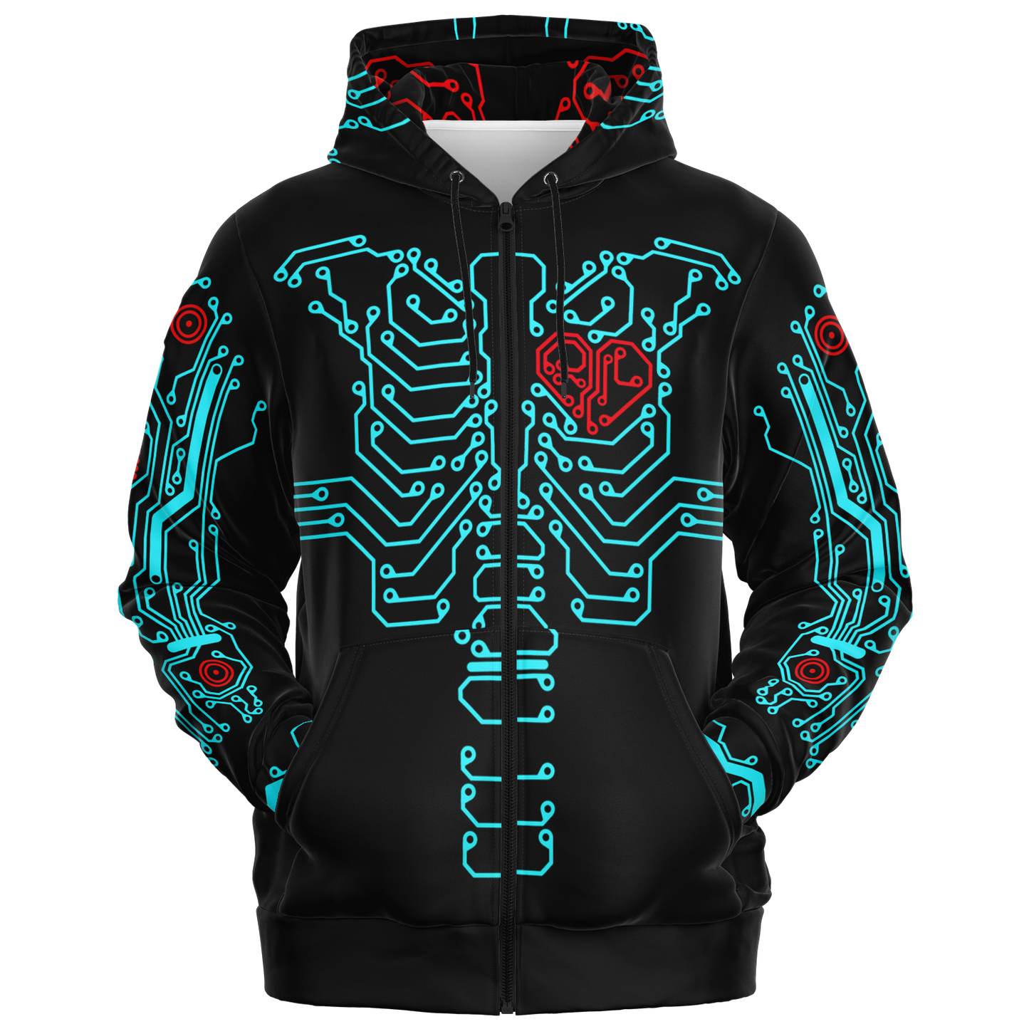 Anubitron Blue Circuit Zip Hoodie