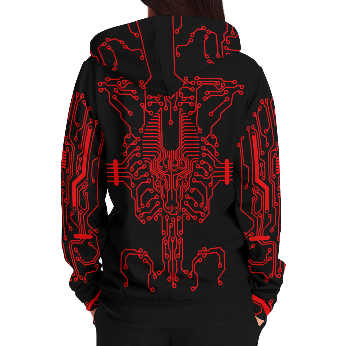 Anubitron Red Circuit Zip Hoodie