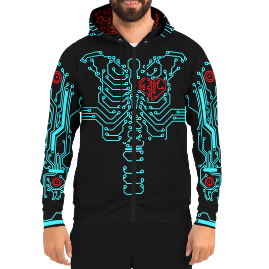 Anubitron Blue Circuit Zip Hoodie