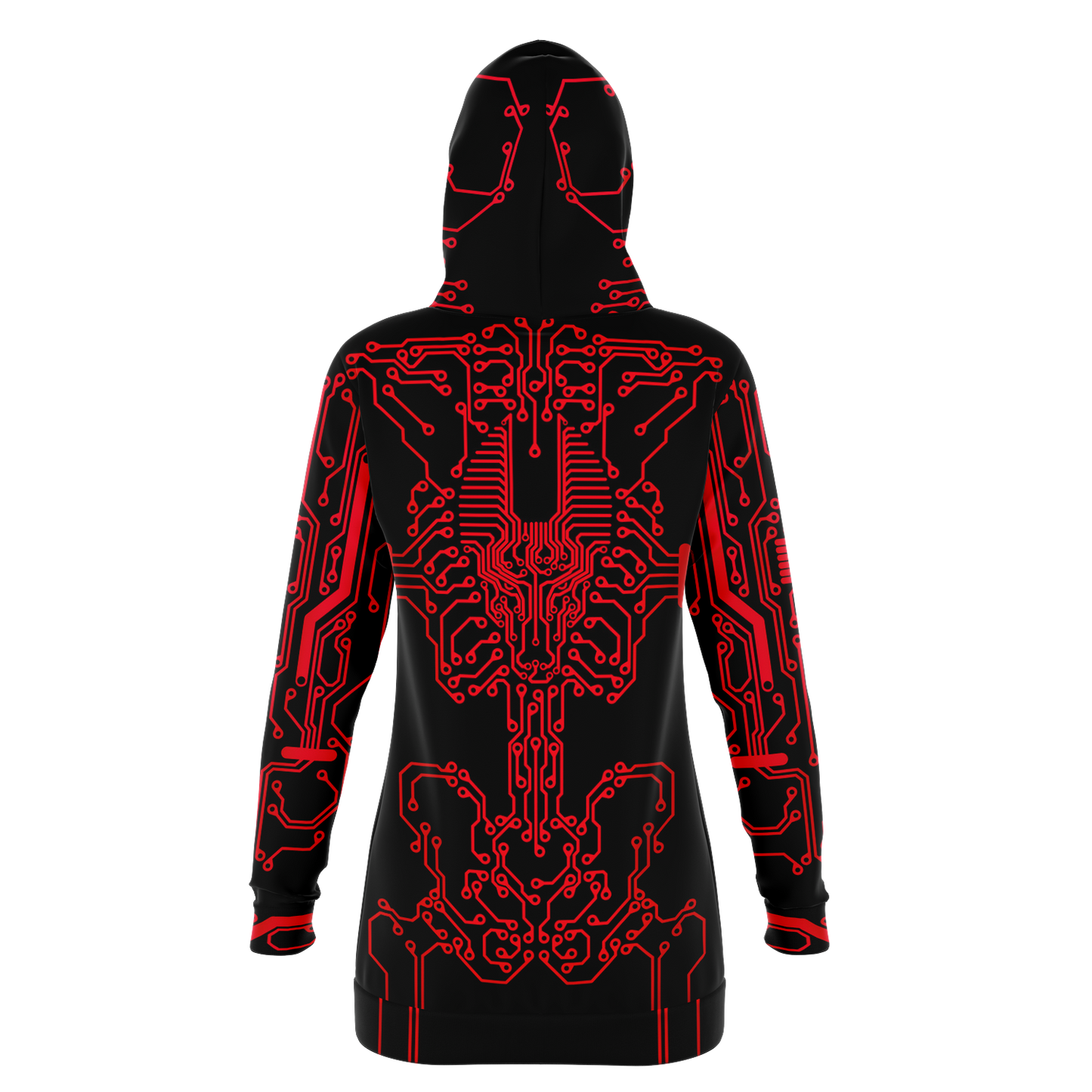 Anubitron Red Circuit Hoodie Dress