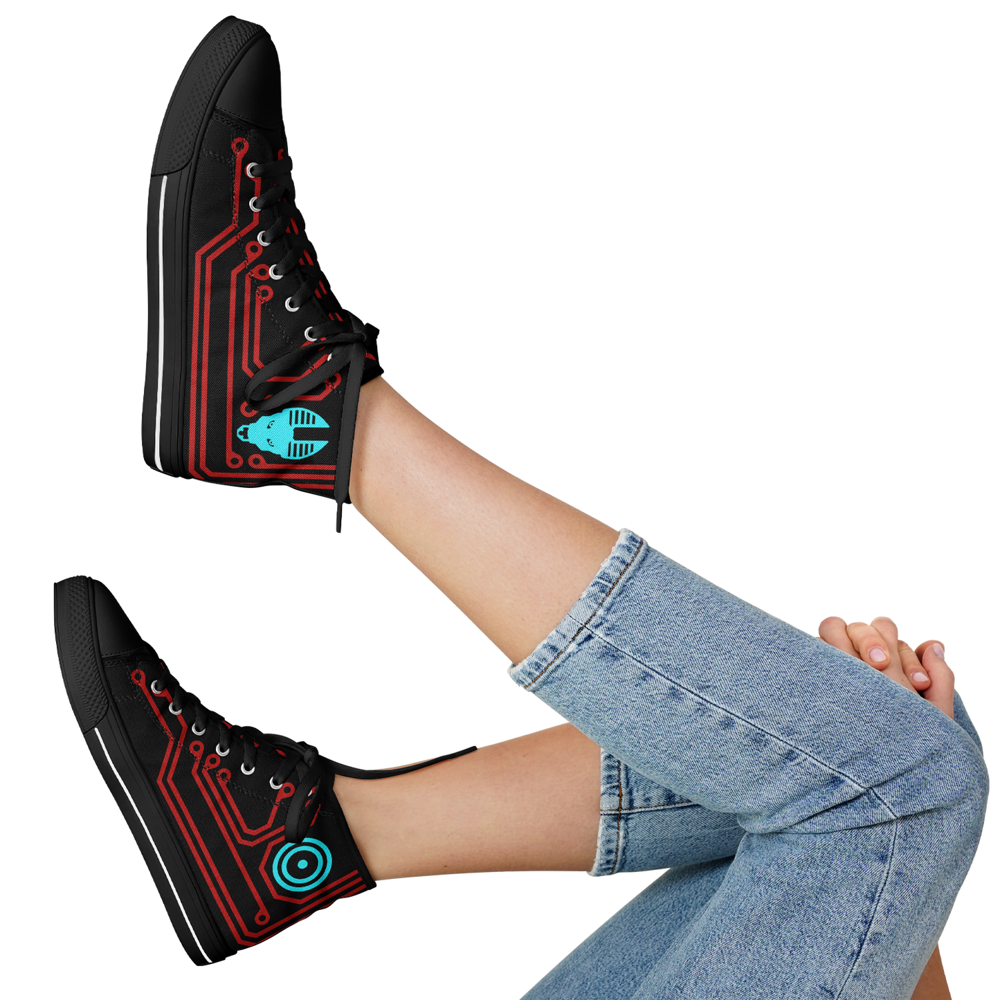 Anubitron Red Circuit High Top Sneaks