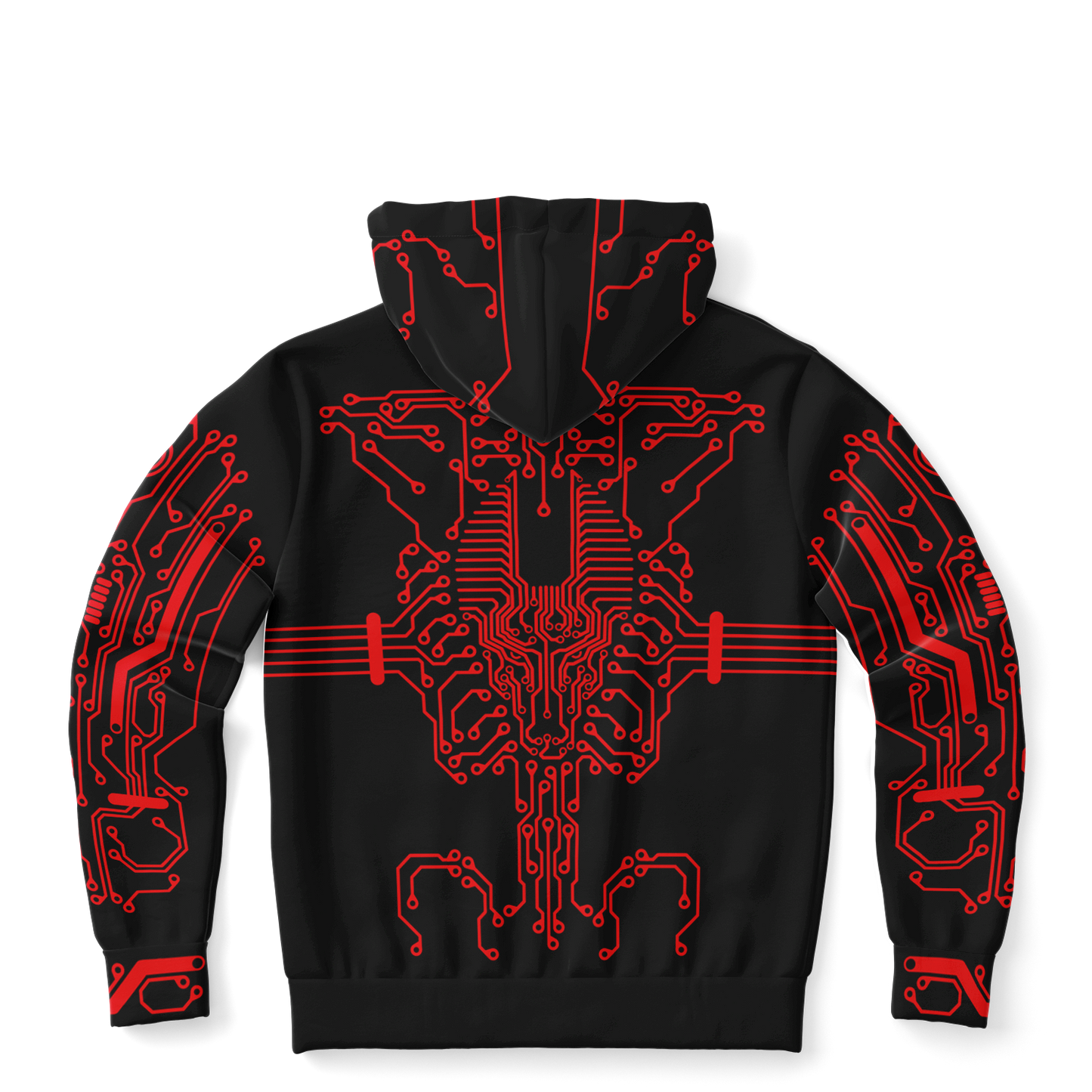 Anubitron Red Circuit Zip Hoodie