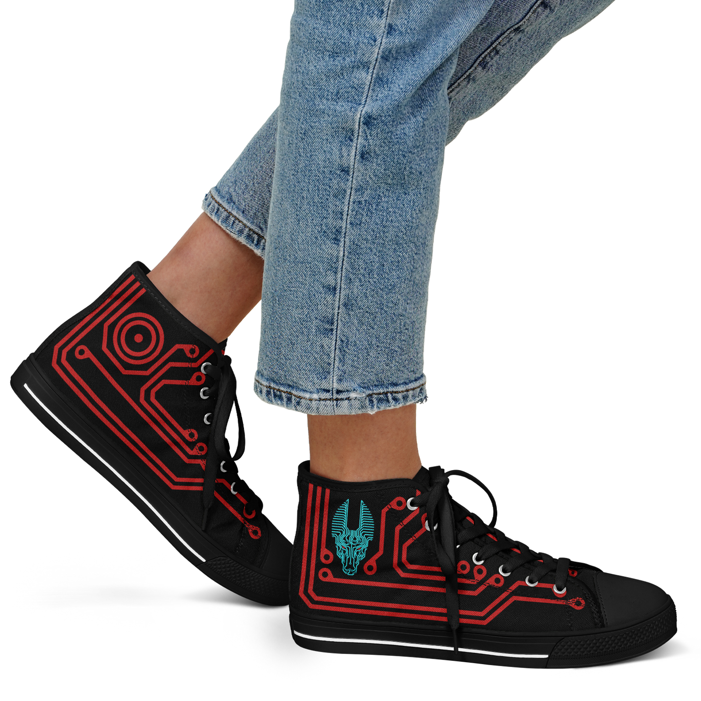 Anubitron Red Circuit High Top Sneaks