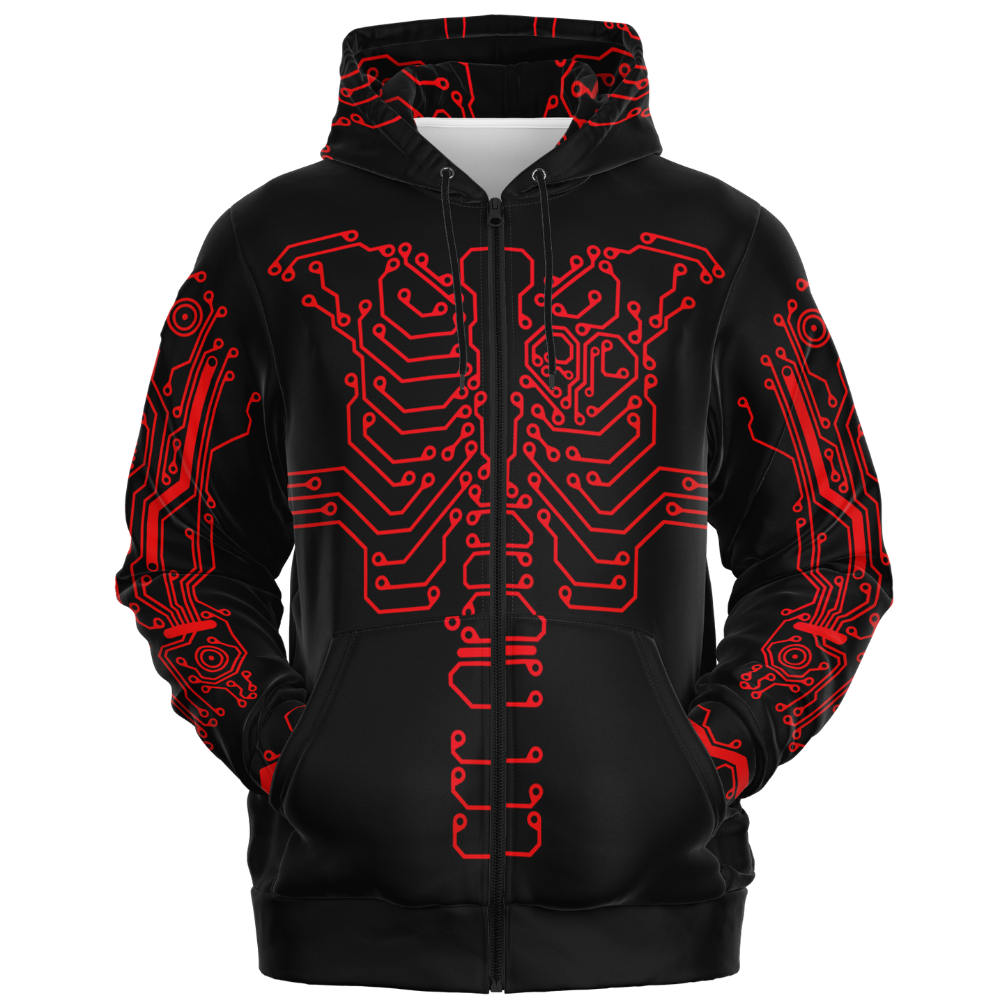 Anubitron Red Circuit Zip Hoodie