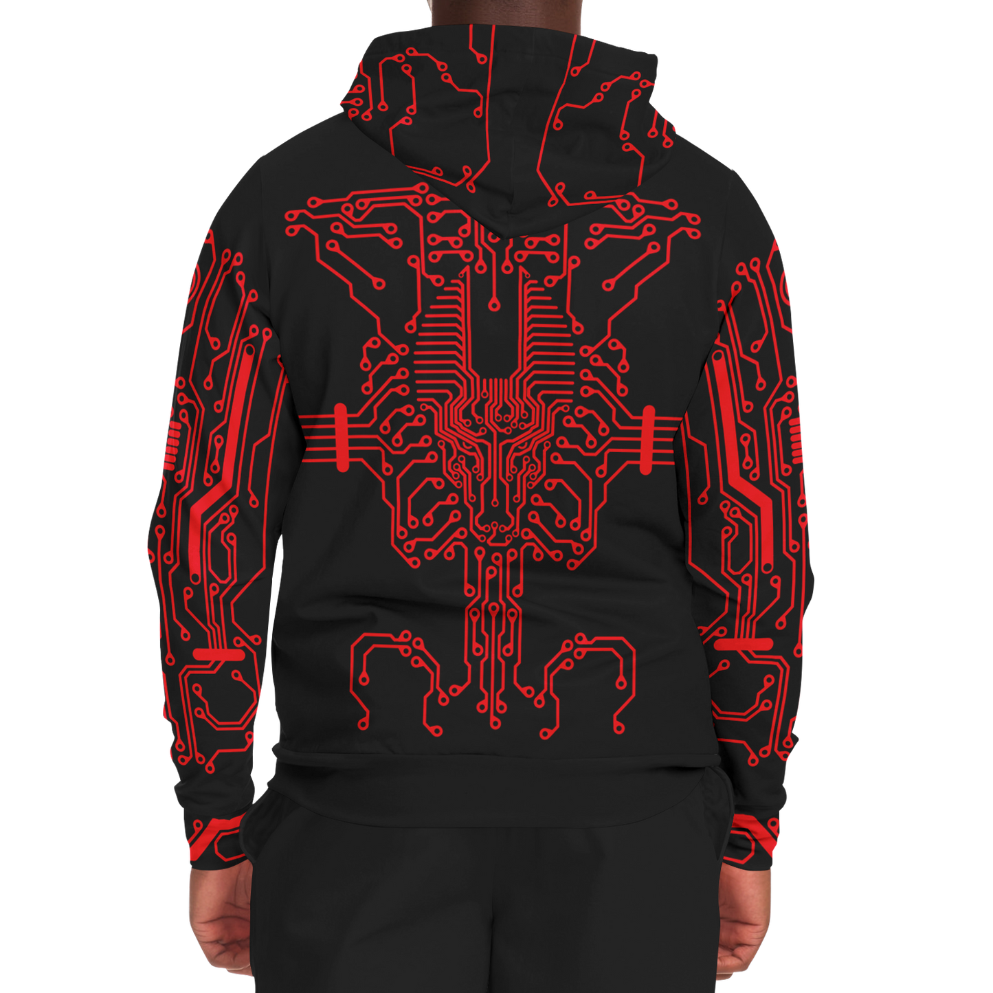 Anubitron Red Circuit Zip Hoodie