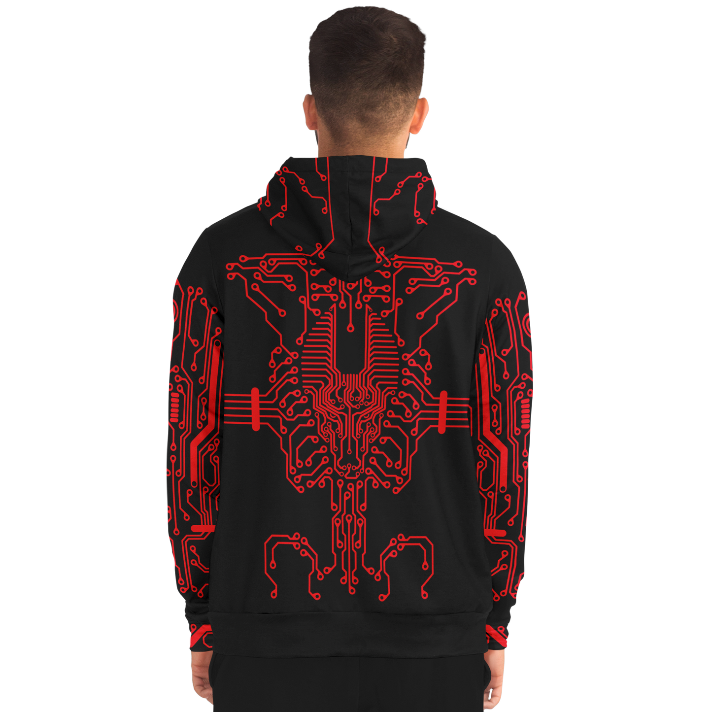 Anubitron Red Circuit Zip Hoodie